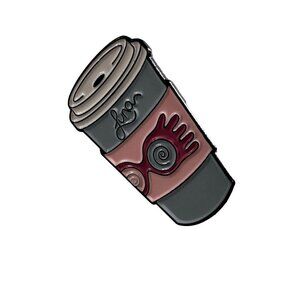 Luna Love Good Lapel Pin Coffee Cup Specs Badge Brooch Enamel Jewelry Pin